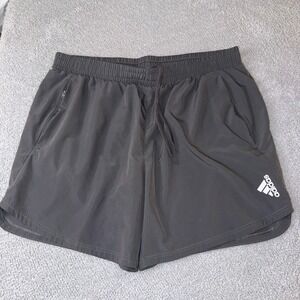 Adidas Mens 2XL 7"‎ AEROREADY Running Shorts Gray Elastic Waist Gym Workout